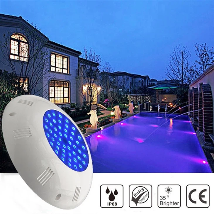 pool fountain with lights